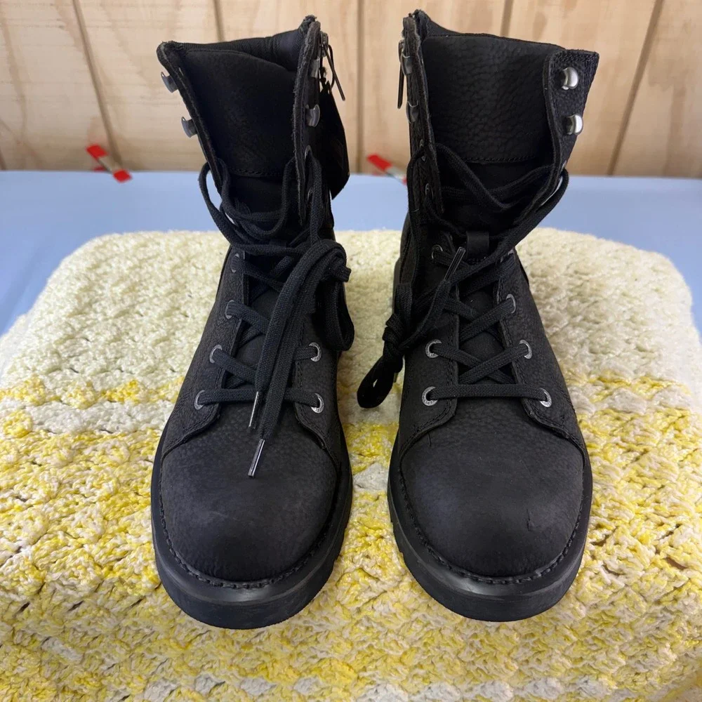 Harley-Davidson Bateman Mens Black Leather Ankle Riding Boots‎ D93805 Size 9.5 M